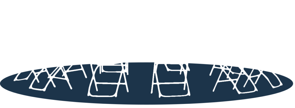 Image of empty chairs placed in a circle to represent a 12 step meeting.